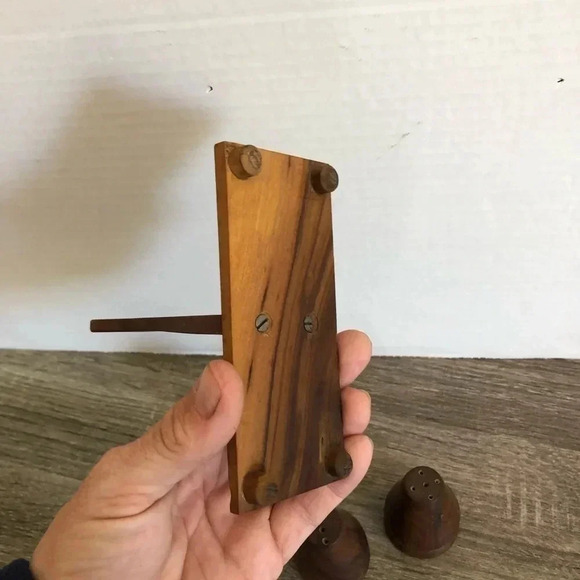 Vintage MCM Wood Salt and Pepper Set - Picture 6 of 8